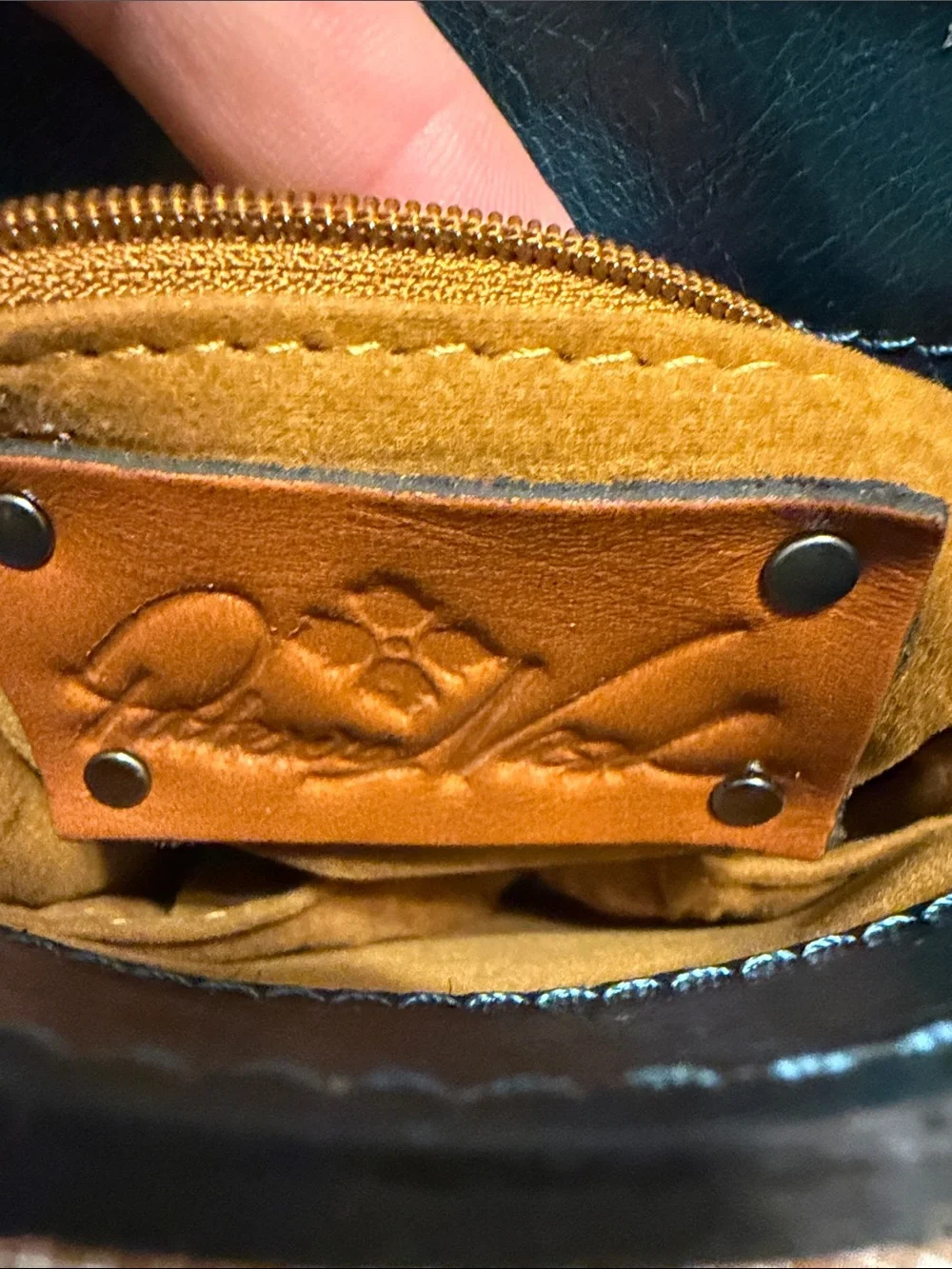 Patricia Nash Leather Crossbody Bag in Deep Teal - Picture 3 of 7